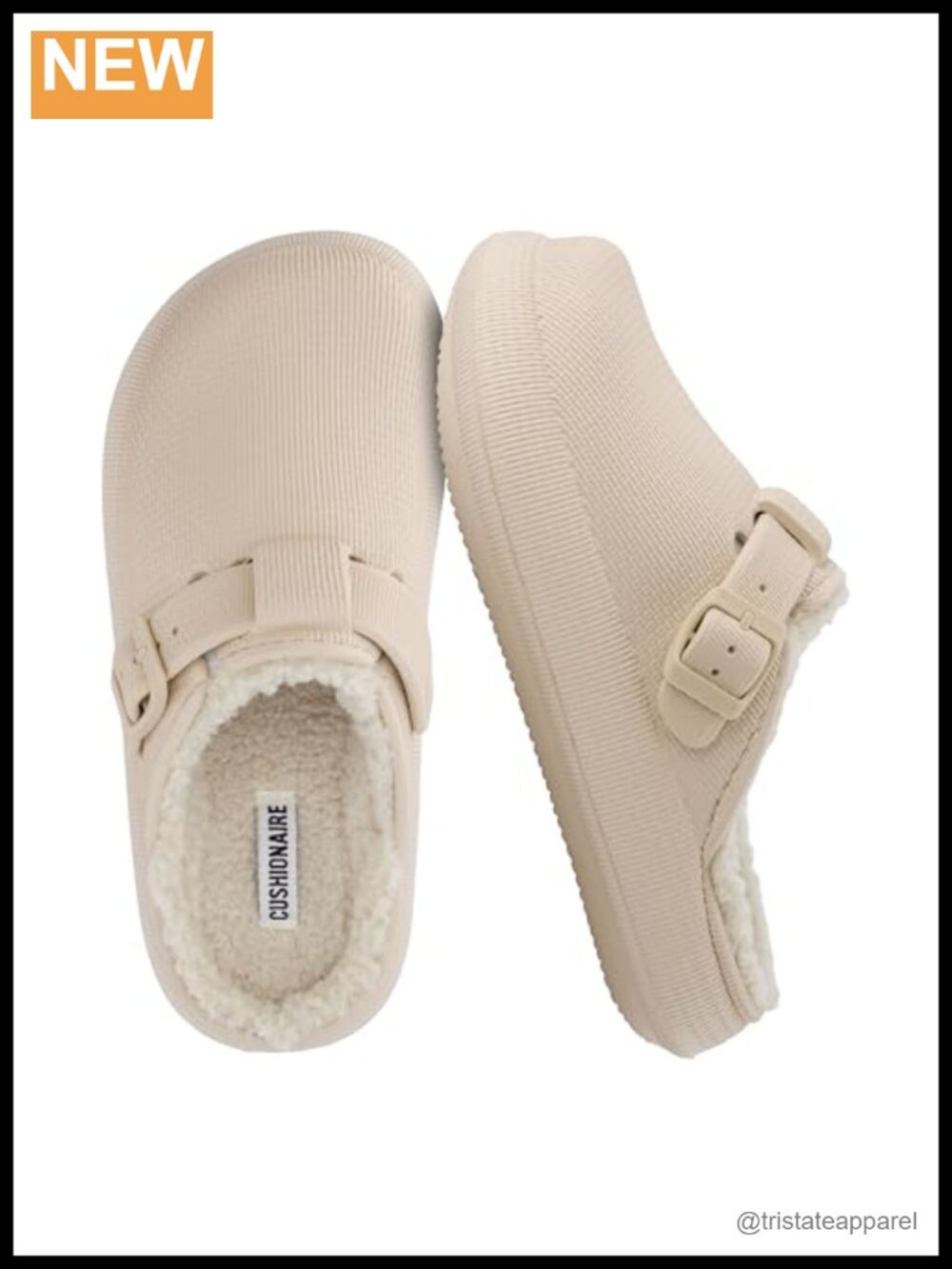 CUSHIONAIRE Fable Recovery Clog Faux Fur Lining +Comfort
